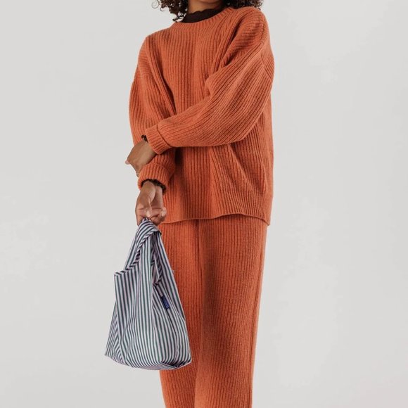 NWT BAGGU Lilac Candy Stripe Reusable Eco Shopping Bag Tote Purse Baby size - Picture 2 of 6